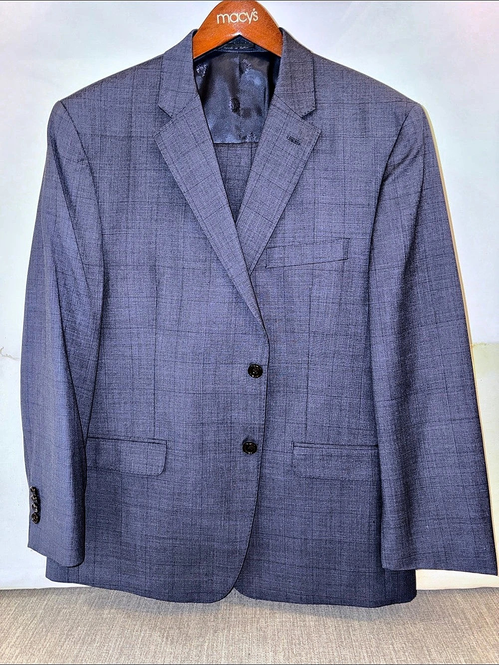 Lauren Ralph Lauren 3 Piece Garment Wool Suit set Blue 44 Short NWT